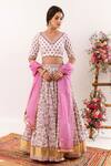 Rivaaj Clothing_Purple Floret Print Lehenga Set _Online_at_Aza_Fashions