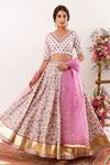 Buy_Rivaaj Clothing_Purple Floret Print Lehenga Set _Online_at_Aza_Fashions
