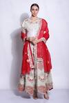 Sonali Gupta_White Silk, Viscose Embroidery, Beads, Sequins Round Hand Blouse Lehenga Set _Online_at_Aza_Fashions