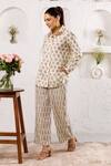 Buy_Rivaaj Clothing_Off White Cotton Botanical And Geometric Print Pant Set _Online_at_Aza_Fashions