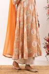 Buy_Rivaaj Clothing_Orange Nayab Mughal Pattern Anarkali Palazzo Set 