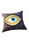 Throwpillow_Black Blend Of Cotton And Polyester Evil Eye Cushion Cover - Single Pc _at_Aza_Fashions