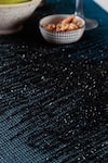 Shop_The Kargha Story_Black Acrylic Wool And Fancy Yarn Woven Ocean Stone Abstract Table Runner_Online_at_Aza_Fashions