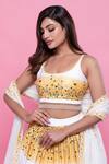 Shop_Label Priyanka Kar_White Cotton Satin Printed Floral Patterns Scoop Neck Shaded Lehenga Set _Online_at_Aza_Fashions