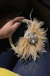 Bhavna Kumar_Gold Beads And Stones Crescent Feather Embellished Mini Bag _Online_at_Aza_Fashions