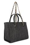 The Purple Sack_Black Embroidery Rectangle Shaped Tote Bag _Online_at_Aza_Fashions