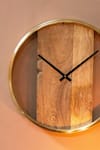 Shop_Logam_Brown Mango Wood And Metal Plank Wall Clock _Online_at_Aza_Fashions