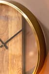 Buy_Logam_Brown Mango Wood And Metal Plank Wall Clock 