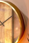 Logam_Brown Mango Wood And Metal Plank Wall Clock _at_Aza_Fashions