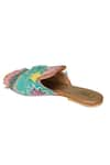 Jutti Express_Multi Color Embroidered Frill Mules _at_Aza_Fashions