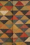 Nakshikathaa - Homeware_Multi Color Jute Wool Hand Woven Triangle Pattern Rug_Online_at_Aza_Fashions