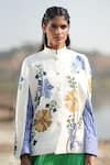 Buy_Neiza by Neeti Seth_White Cashmere Wool Aari Hand Embellished Sequin And Floral Cape _Online_at_Aza_Fashions
