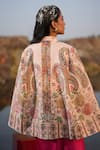 Buy_Neiza by Neeti Seth_Pink Cashmere Wool Printed And Aari Embroidered Floral Paisley Cape  _Online_at_Aza_Fashions