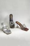 The Alter_Grey Rhinestones Estella Transparent Strap Embellished Pyramid Heels_at_Aza_Fashions