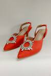 The Alter_Orange Embellished Sarah Pointed Toe Stiletto Heels_Online_at_Aza_Fashions