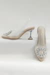 THE ALTER_Beige Embellished Layla Pointed Toe Pyramid Heels _at_Aza_Fashions