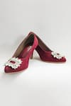 The Alter_Maroon Rhinestones Sophie Embellished Stiletto Heels _Online_at_Aza_Fashions