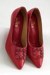 Buy_The Alter_Red Stones Embellished Riona Pumps _Online_at_Aza_Fashions