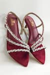 Buy_The Alter_Maroon Rhinestones Kiara Embellished Kitten Heels _Online_at_Aza_Fashions