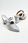 Shop The Alter Silver Metallic Satin Beverly Bow Block Heels Online at Aza Fashions Shop_The Alter_Silver Metallic Satin Beverly Bow Block Heels _Online_at_Aza_Fashions