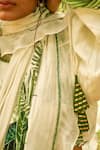 17:17 by Simmi Saboo_Off White Muslin Silk Printed And Hand Embroidered Zara Saree With Blouse _Online_at_Aza_Fashions