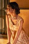 Buy 17:17 By Simmi Saboo Beige Muslin Silk Cut Dana, Floral Stripe Print, Zari Zainab Embroidered Gown Online at Aza Fashions Buy_17:17 By Simmi Saboo_Beige Muslin Silk Cut Dana, Floral Stripe Print, Zari Zainab Embroidered Gown_Online_at_Aza_Fashions