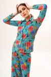 Buy_Nitya Bajaj_Green Net Sequin Embroidered Shirt And Pant Set_Online_at_Aza_Fashions