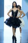 Saisha Shinde_Black Leather Ruffle Dress_Online_at_Aza_Fashions