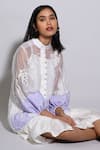 Buy_Itara_White Organza Embroidery Applique Round Lisian Dress _Online_at_Aza_Fashions