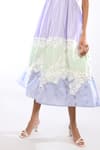 Itara_Purple Cotton Plain Square Neck Pleated Bodice Maxi Dress _Online_at_Aza_Fashions