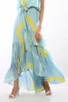 Buy_Itara_Blue Silk Tie Dye V Neck Asymmetric Dress _Online_at_Aza_Fashions