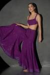 Shop_Itrh_Purple Italian Crepe And Silk Emma Bralette & Kalidar Sharara Set  _Online_at_Aza_Fashions