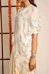 Shop_Style Junkiie_Ivory Crepe Embroidered Floral Round Wrap Tunic  _Online_at_Aza_Fashions