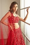 Buy Studio Iris India Red Organza, Net Sequins Sweetheart Neck Anam Embroidered Bridal Lehenga Set Online at Aza Fashions Buy_Studio Iris India_Red Organza, Net Sequins Sweetheart Neck Anam Embroidered Bridal Lehenga Set _Online_at_Aza_Fashions