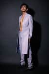 Itrh_Blue Embellishment Crystal Umberto Sherwani Pant Set For Men_Online_at_Aza_Fashions