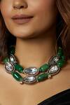 joules by radhika_Tumble Polki Contemporary Necklace_Online_at_Aza_Fashions