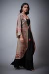 Buy_RI.Ritu Kumar_Pink Jacket - Viscose Satin Modal And Dress - Rayon Crepe Print & Malisha & _Online_at_Aza_Fashions