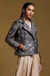 Shop_Ritu Kumar_Green Cotton Bookley Floral Print Short Jacket_Online_at_Aza_Fashions