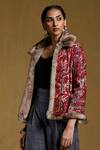 Buy_Ritu Kumar_Pink Cotton Bookley Printed Fur Jacket_Online_at_Aza_Fashions