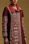 Ritu Kumar_Black Viscose Crepe Geometric Print Long Jacket_at_Aza_Fashions