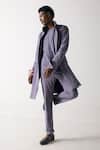 Buy_Jatin Malik_Purple Bamboo Embroidery French Knot Overcoat _Online_at_Aza_Fashions