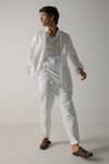 Buy_Jatin Malik_Ivory Cotton Linen Striped Vertical Shacket With Kurta Set _Online_at_Aza_Fashions