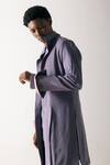 Shop_Jatin Malik_Purple Banana Crepe Embroidered French Knot Overcoat With Kurta Set _Online_at_Aza_Fashions