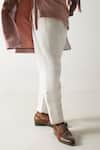 Jatin Malik_Pink Banana Crepe Striped Pintuck Overcoat With Kurta Set _Online_at_Aza_Fashions