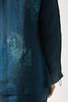 Jatin Malik_Green Linen Silk Marble Dye Short Jacket _at_Aza_Fashions