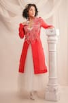 Buy_Jajaabor_Pink Silk Organza Full Sleeve Embroidered Jacket_Online_at_Aza_Fashions