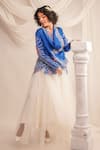 Buy_Jajaabor_Blue Silk Organza Embroidery Athena Cowl Neck Jacket _Online_at_Aza_Fashions