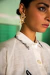 Buy_Jodi_White Cotton Embroidery Collared Jantar Shirt _Online_at_Aza_Fashions