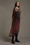 Buy_Ritu Kumar_Black Viscose Chiffon Printed Kaftan With Inner_Online_at_Aza_Fashions