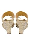 Kkarma Accessories_Gold Embroidery, Beads Kalki Platform Wedges _Online_at_Aza_Fashions